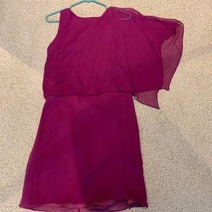 One sleeve chiffon dress